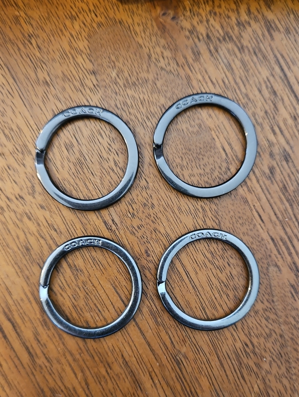 Coach Key Rings - Gunmetal Finish (Set of 4)